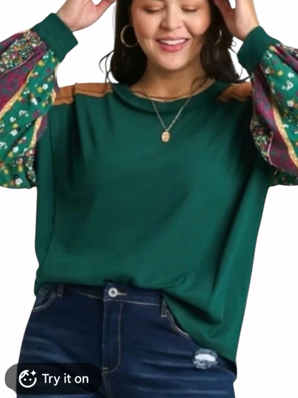 **NWT** Umgee Balloon Sleeve Ribbed Top